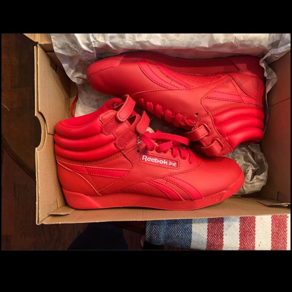 Women’s Reebok freestyle hi spirit leather high top sneakers